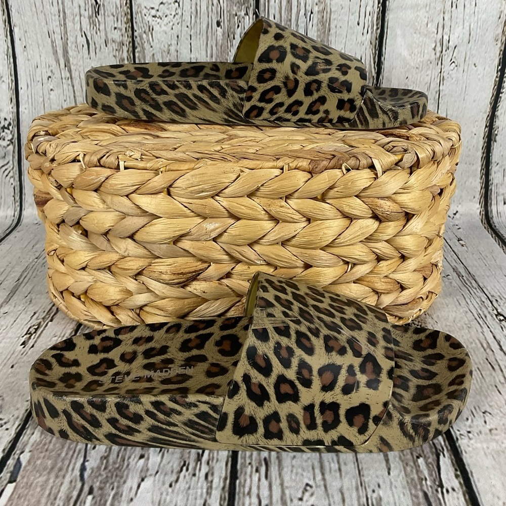 Steve Madden Sofi Leopard Print Slides Women’s Sz… - image 6